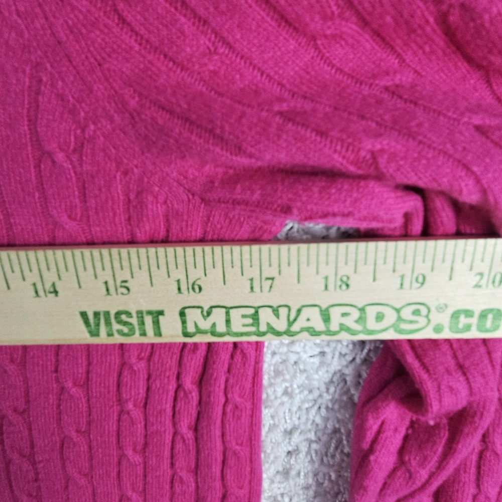 J. Crew Pullover Cable Knit Sweater Size Small Wool Blend Fuchsia Hot Dark Pink - Picture 3 of 14